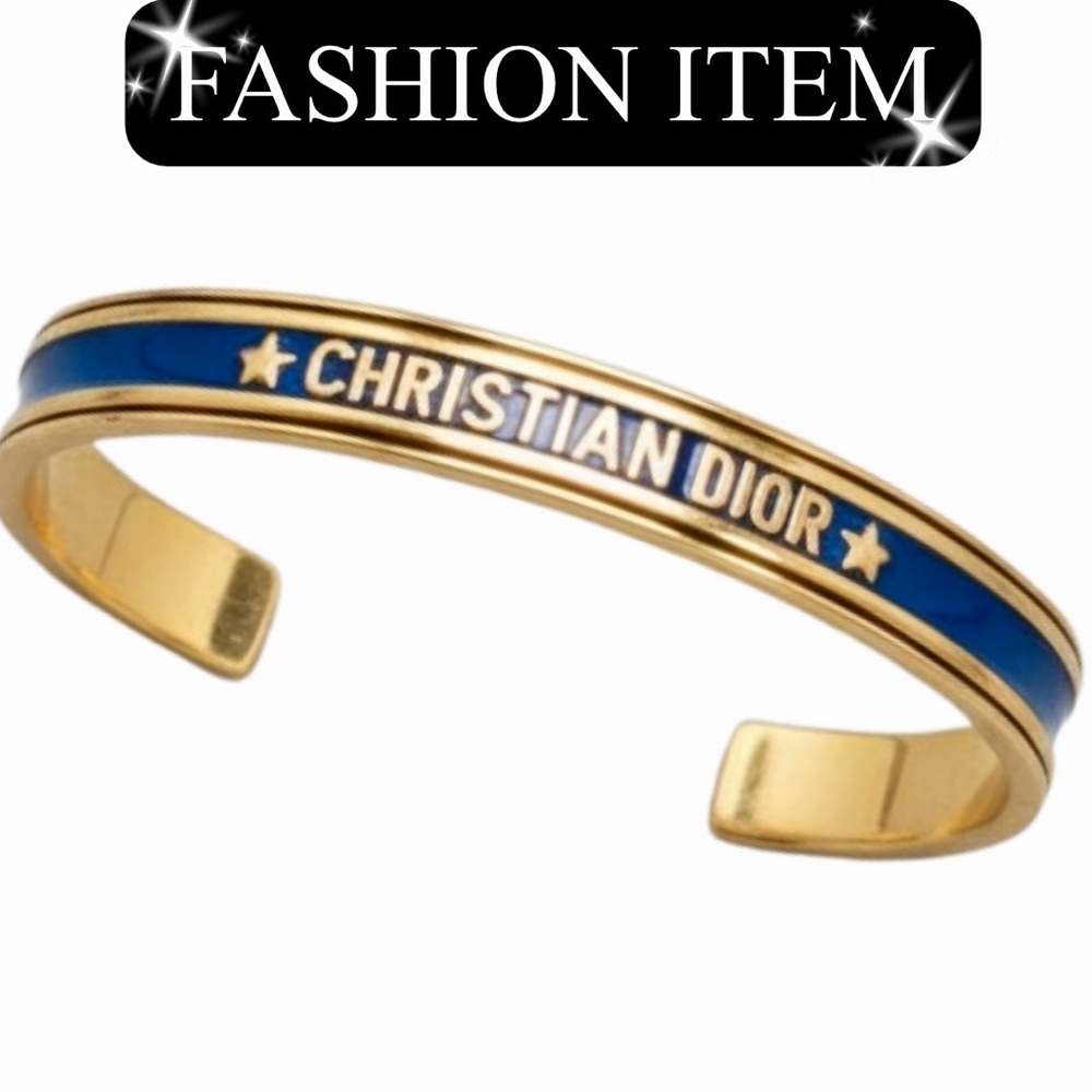 A-1DC-42: BRACELET: Blue & Gold-Tone w/Lettering, NWOT